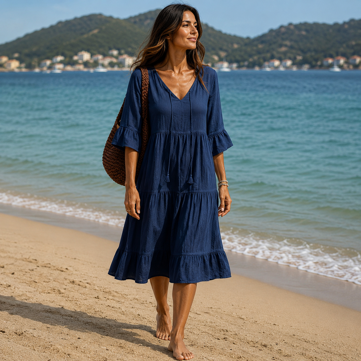 Boho dress with ruffles