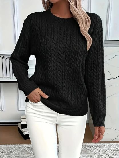50% OFF Today | Classic Cable Knit Sweater – Loose Fit