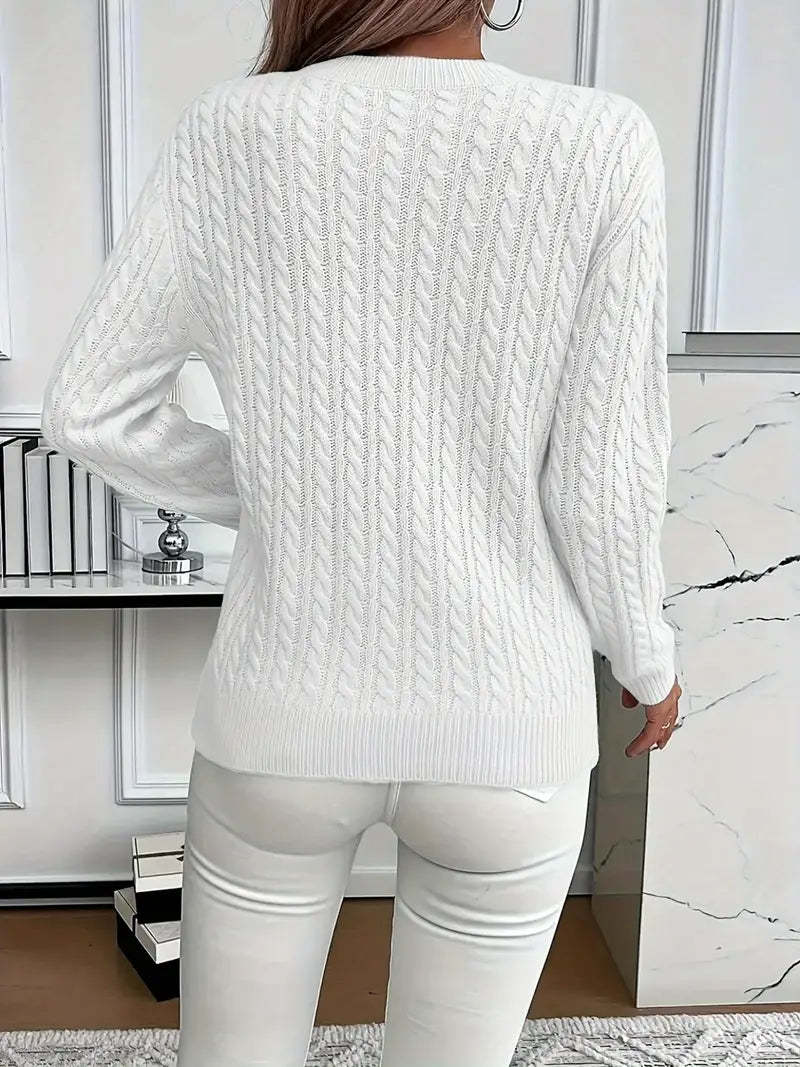 50% OFF Today | Classic Cable Knit Sweater – Loose Fit