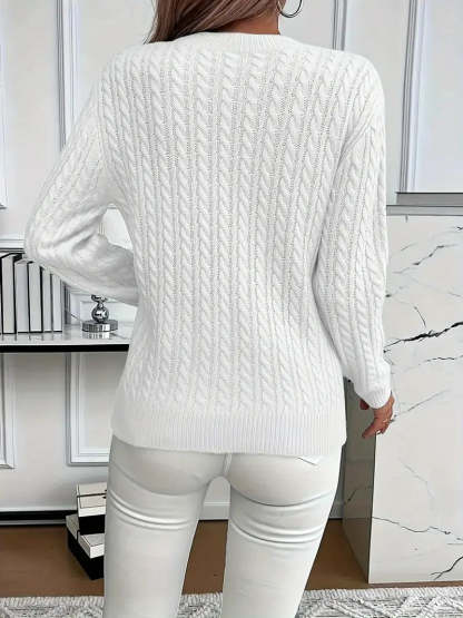 50% OFF Today | Classic Cable Knit Sweater – Loose Fit
