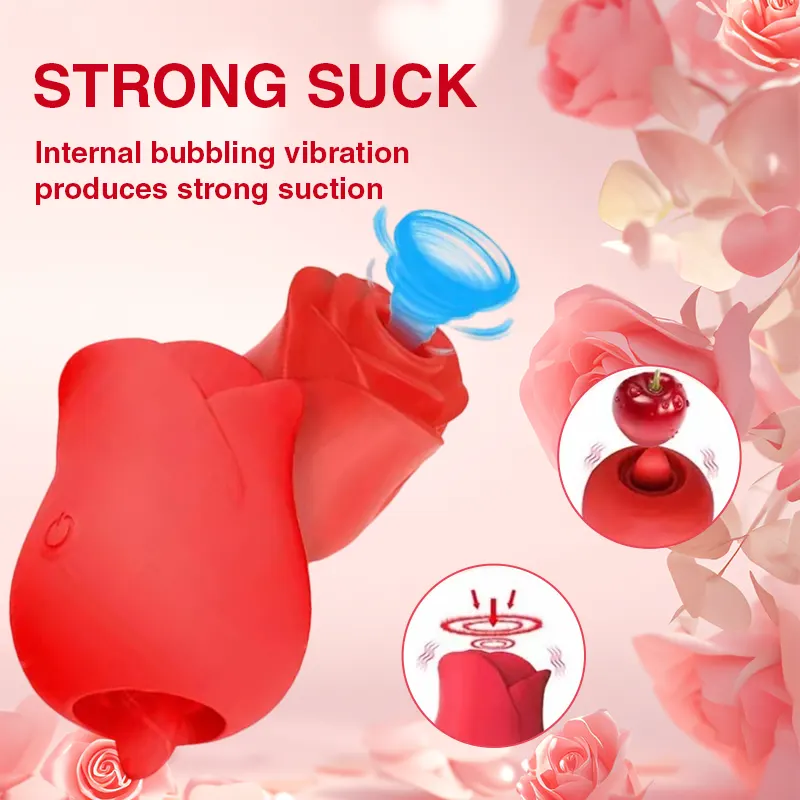 Tongue Licking & Air Pulse Rose Vibrator