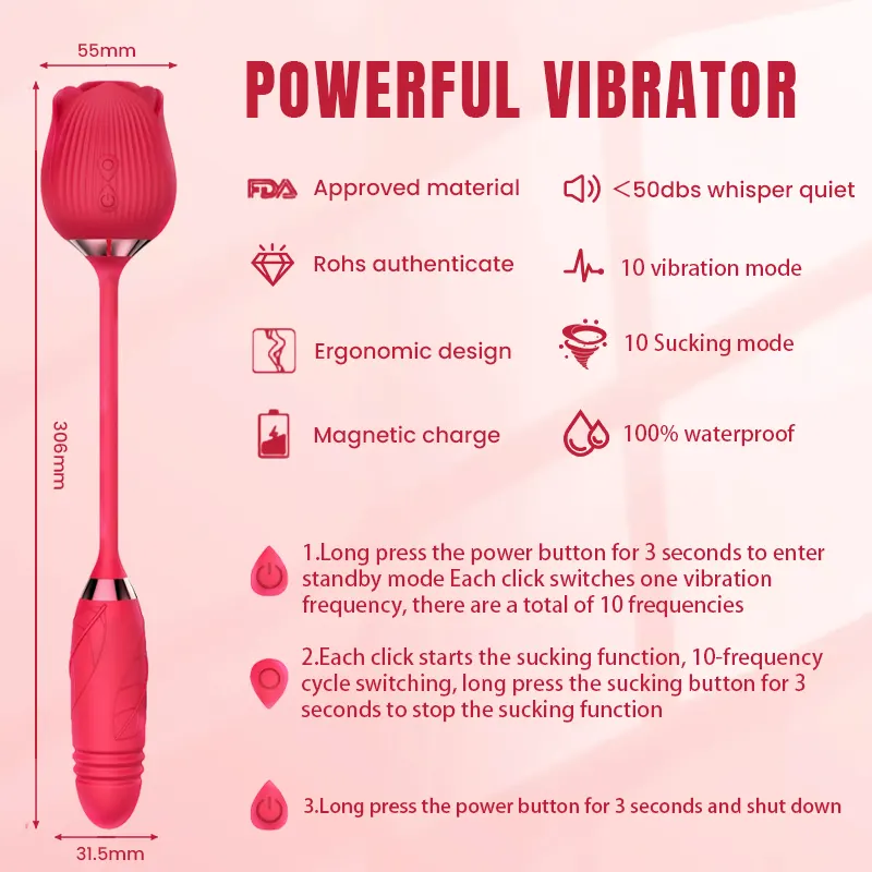 Rose Thrusting Bullet & Suction Vibrator