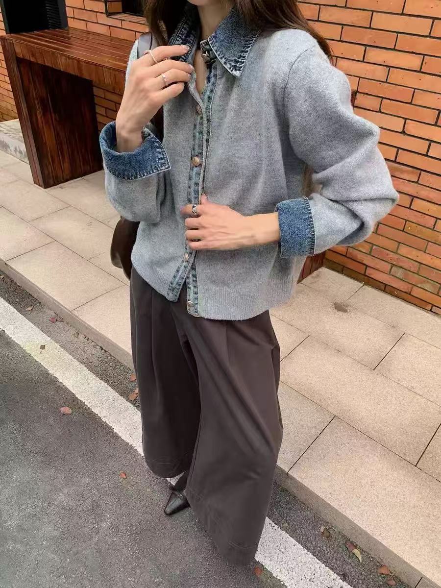 Clearance Sale! 🔥 Women's elegant slim-fit denim patchwork jacket