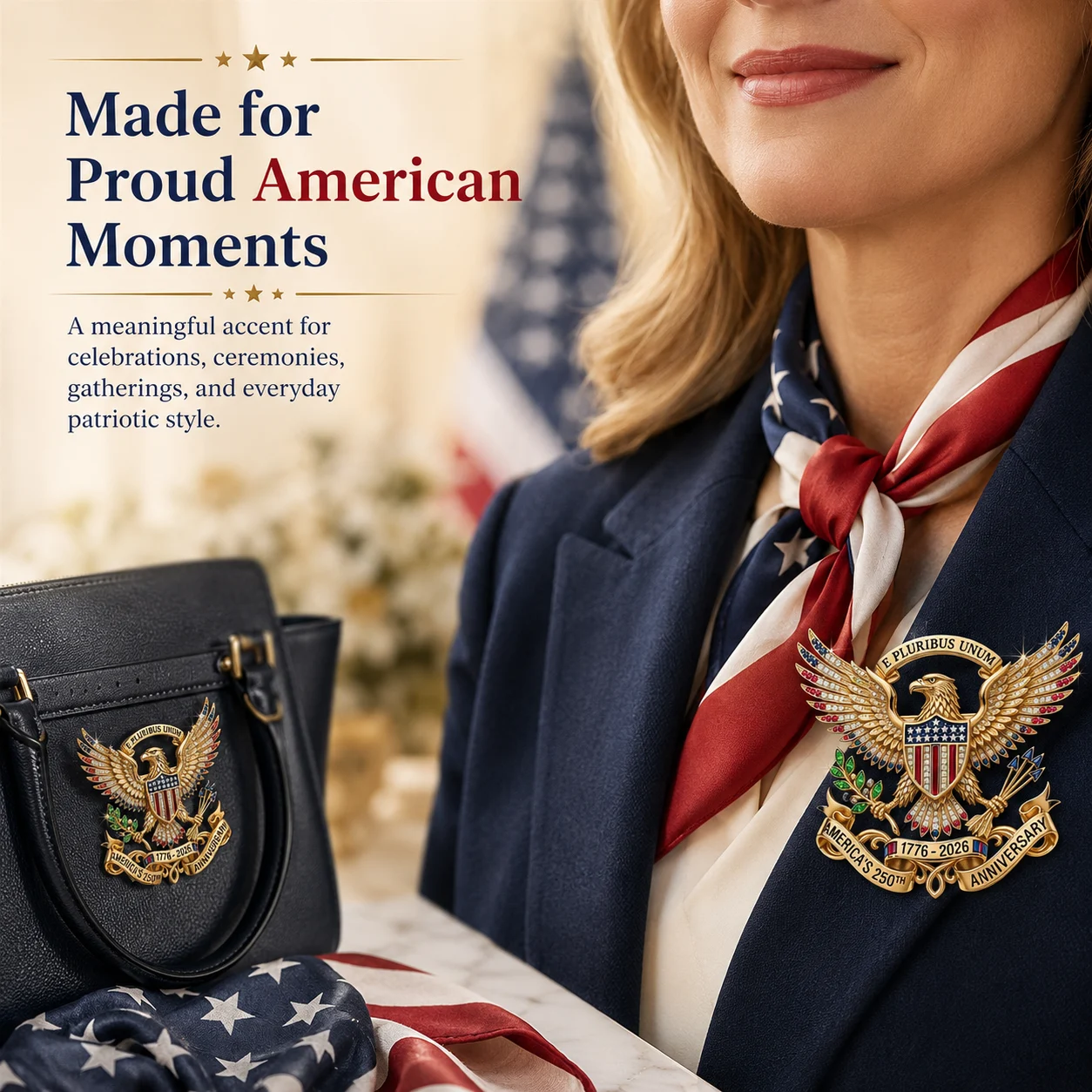US 250th Anniversary Brooch Pin