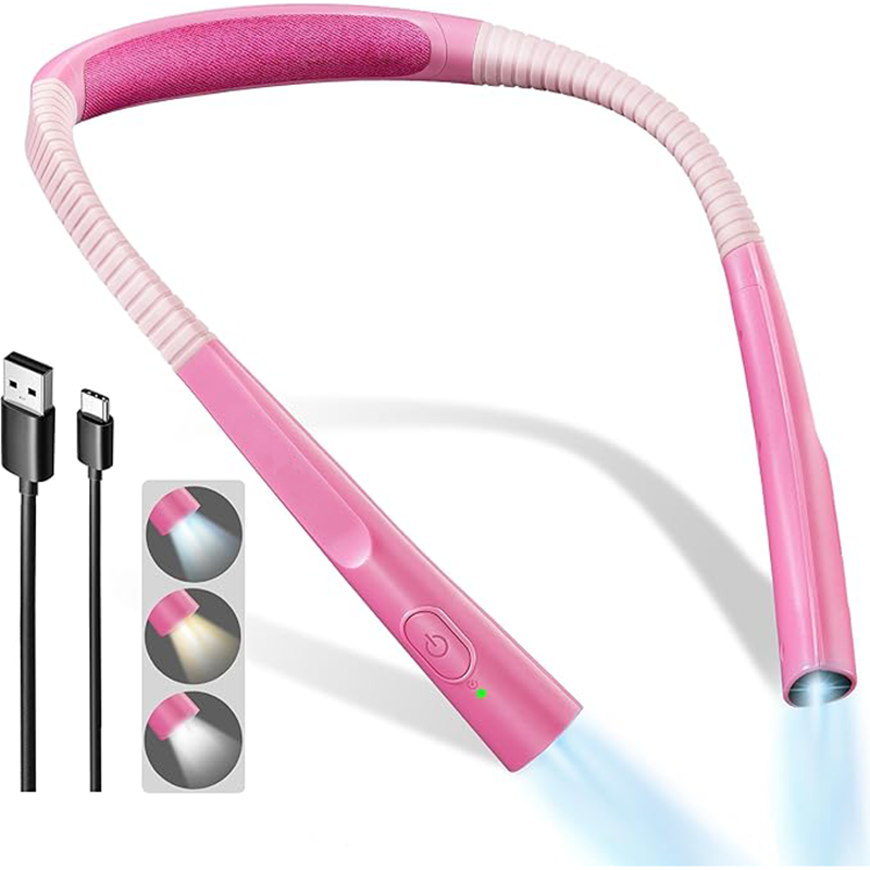 LED Neck-Hanging Reading Light — Eye-Caring, 3-Color Dimmable