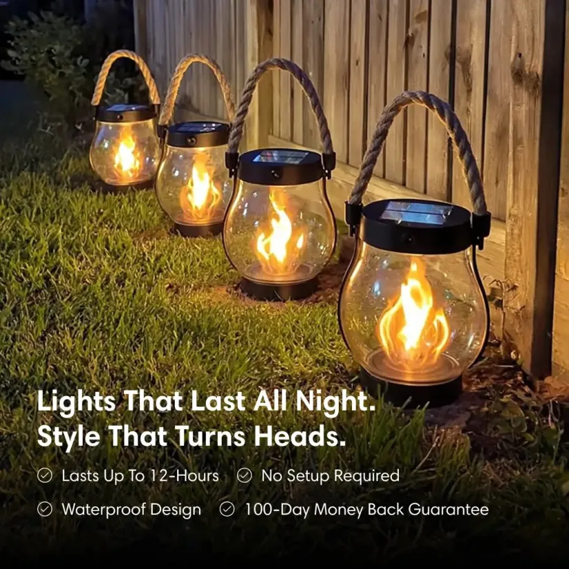 🔥 Solar Garden Lanterns – No Wiring, Auto-On at Dusk!Last chance, don’t miss it！