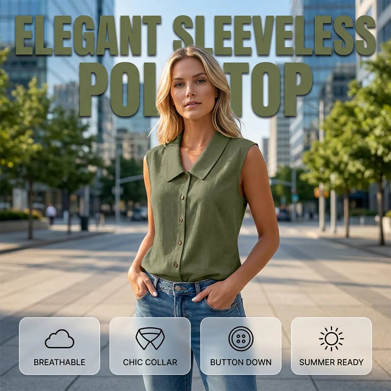 Women’s V-Neck Button-Down Cotton-linen top