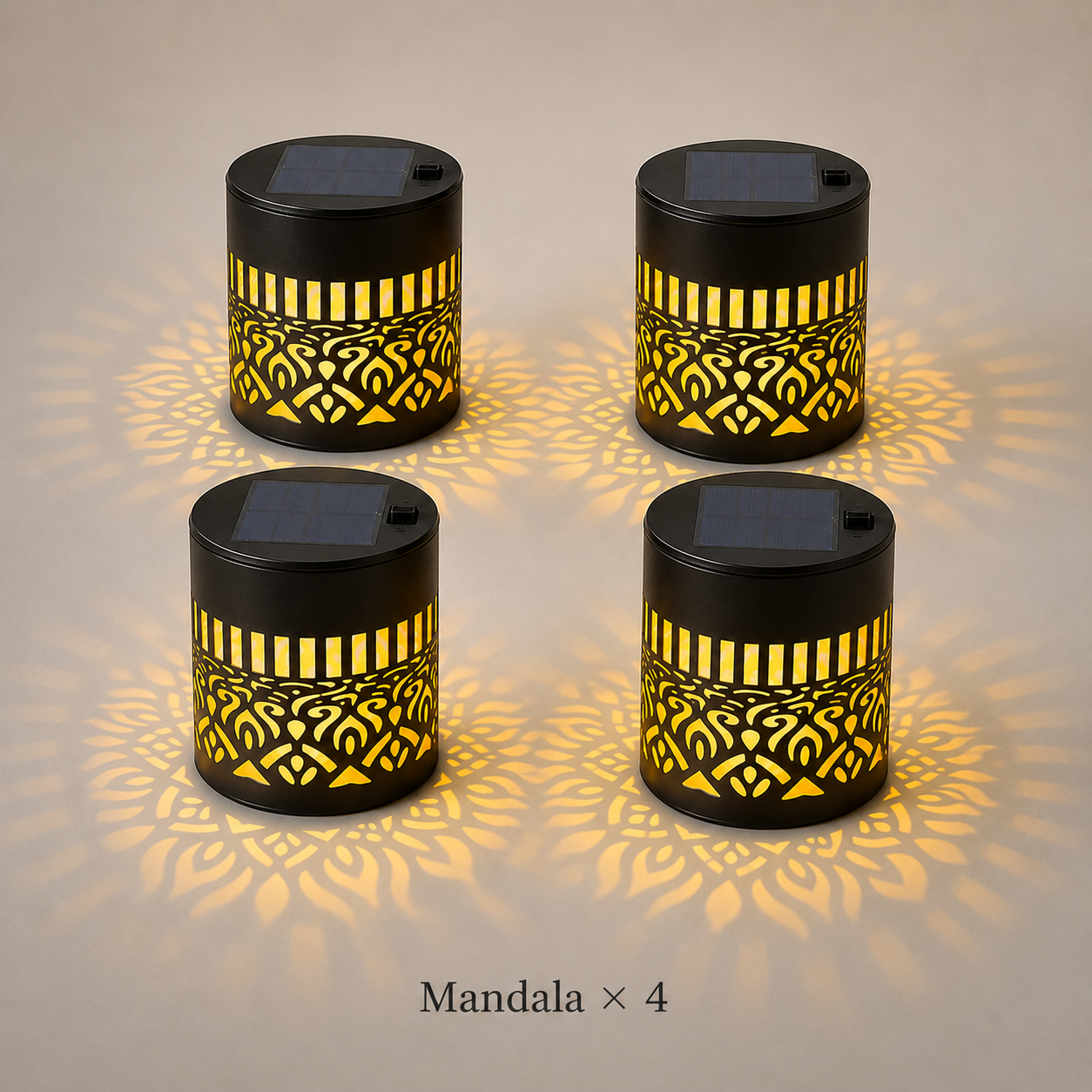 Solar Decorative Projector Light — Mandala & Sunflower