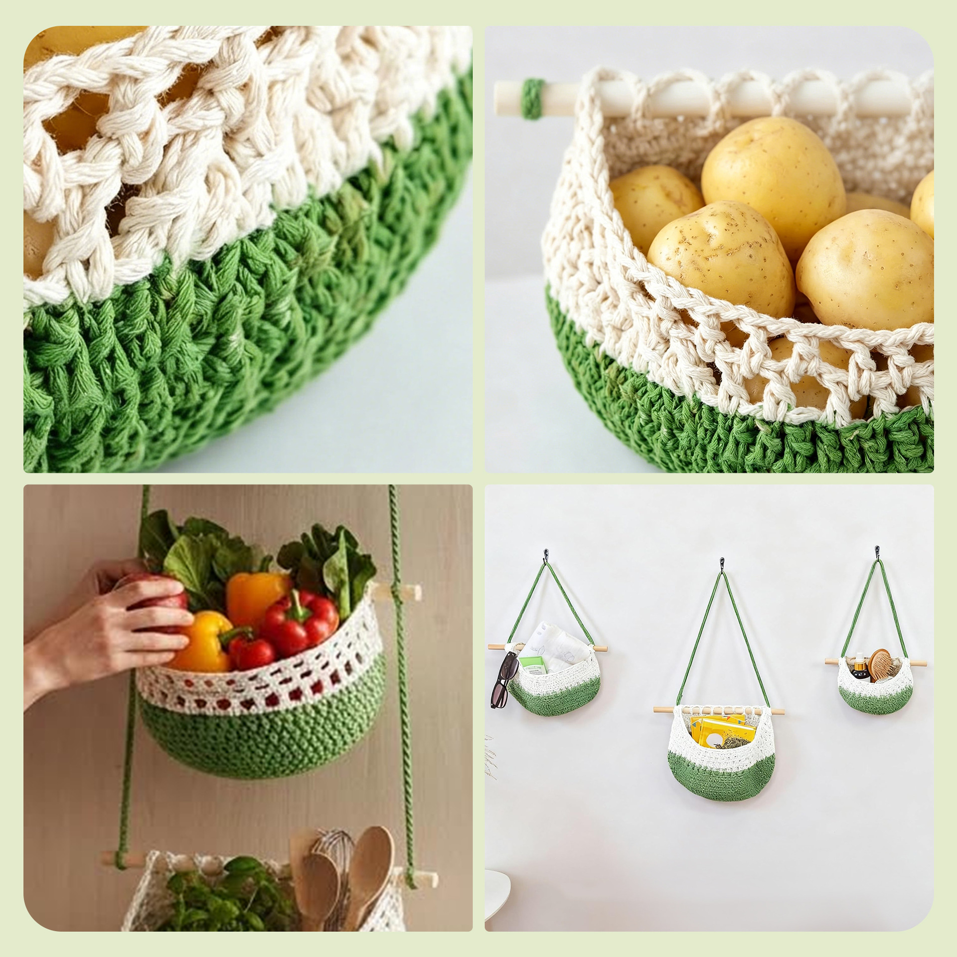 Hand-Woven Wall-Mounted Storage Net Bag-Designed specifically for homes that cherish beauty, comfort, and individuality.