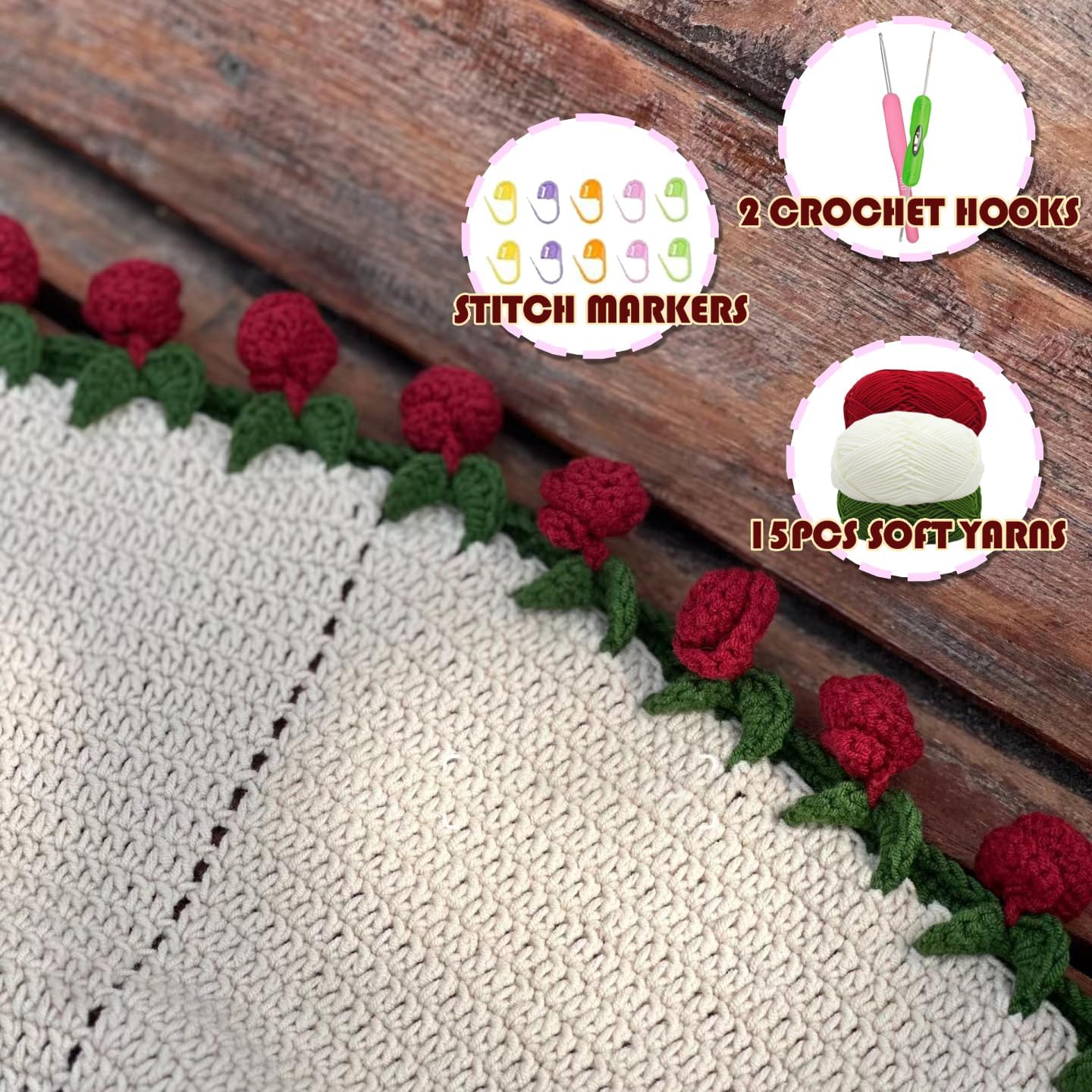 💝Thoughtful gift 50% OFF - Handmade Yarn DIY Bouquet & Blanket Material Kit
