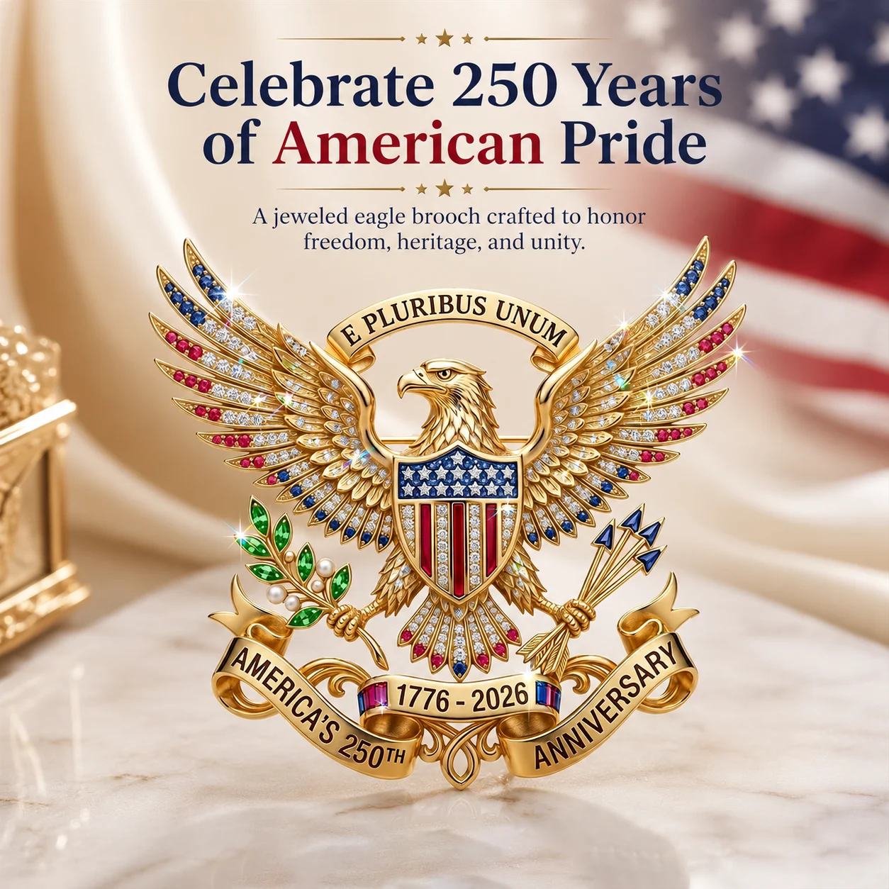 US 250th Anniversary Brooch Pin