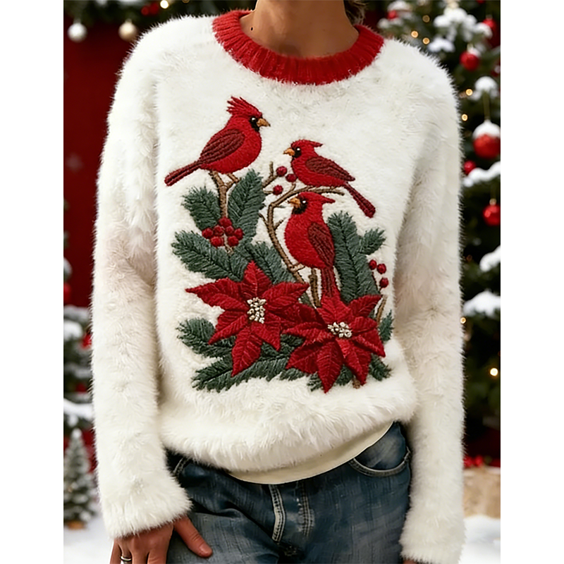 [New Arrival] 🎄 New arrival! 🔥 Cute pattern, round neck, loose-fitting sweater top.