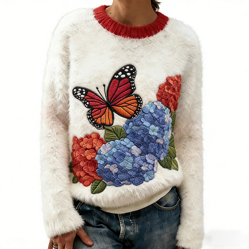 [New Arrival] 🎄 New arrival! 🔥 Cute pattern, round neck, loose-fitting sweater top.#1217-1