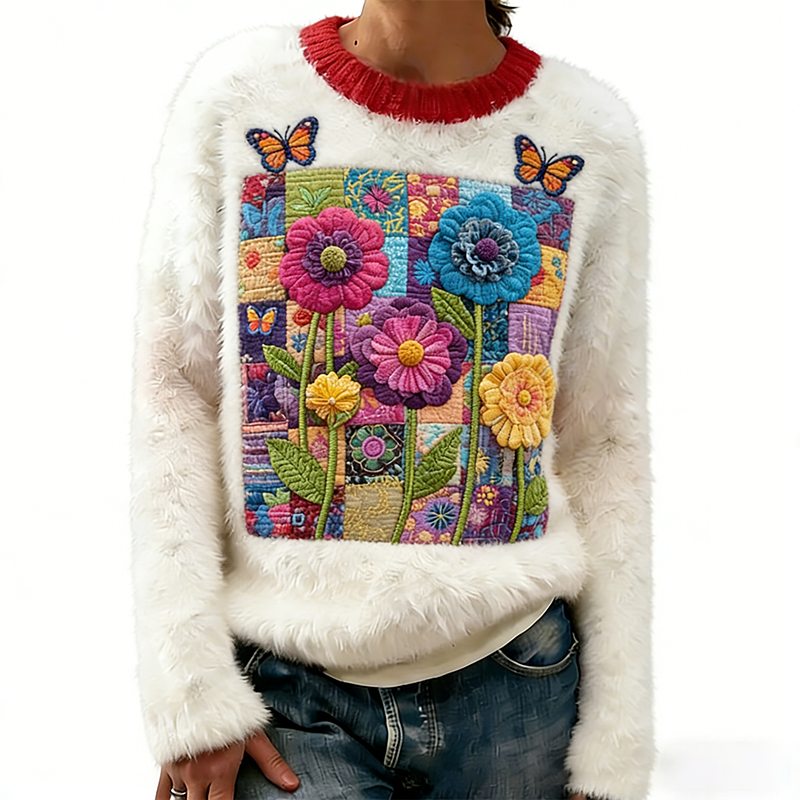 [New Arrival] 🎄 New arrival! 🔥 Cute pattern, round neck, loose-fitting sweater top.#1217-1