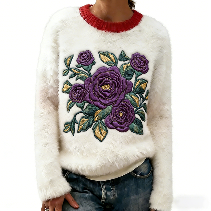 [New Arrival] 🎄 New arrival! 🔥 Cute pattern, round neck, loose-fitting sweater top.#1217-1