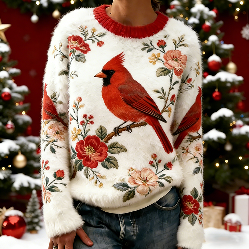 [New Arrival] 🎄 New arrival! 🔥 Cute pattern, round neck, loose-fitting sweater top.