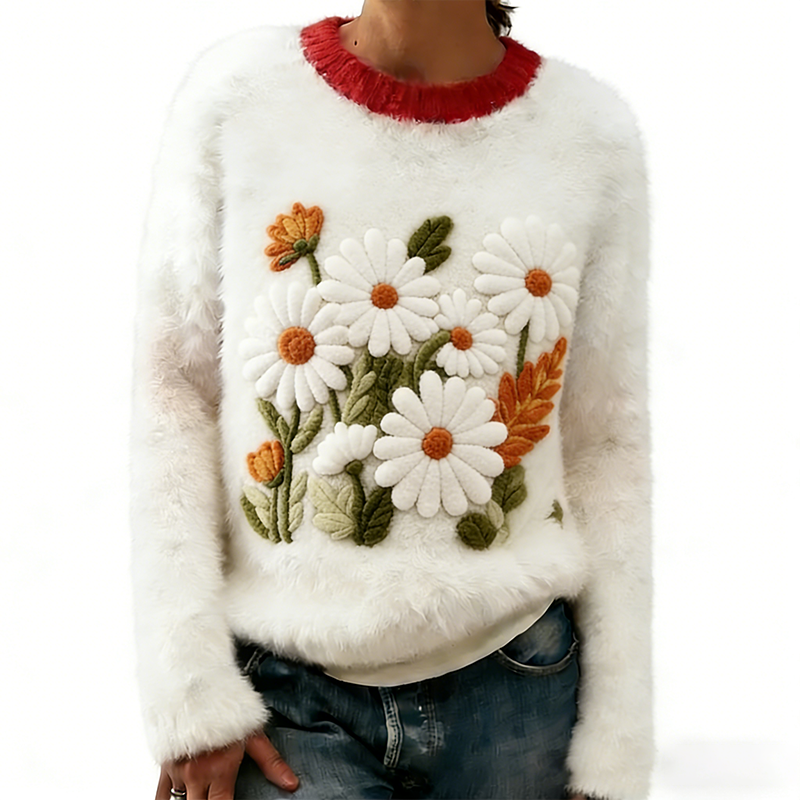 [New Arrival] 🎄 New arrival! 🔥 Cute pattern, round neck, loose-fitting sweater top.#1217-1
