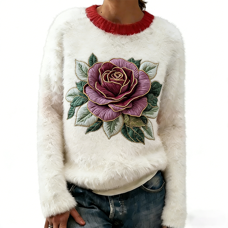 [New Arrival] 🎄 New arrival! 🔥 Cute pattern, round neck, loose-fitting sweater top.#1217-1