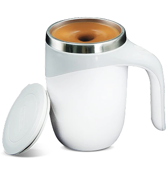 Rechargeable automatic stirring coffee cup