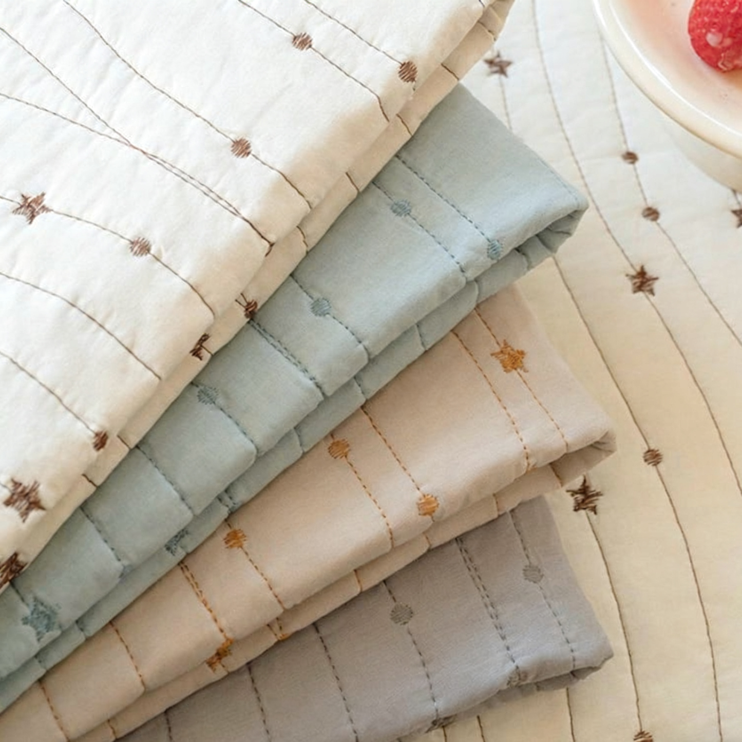 Star Embroidered 100% Cotton Sofa Cover: Anti-Slip Couch Protector, Pet Cat Dog Furniture Pad