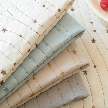 Star Embroidered 100% Cotton Sofa Cover: Anti-Slip Couch Protector, Pet Cat Dog Furniture Pad