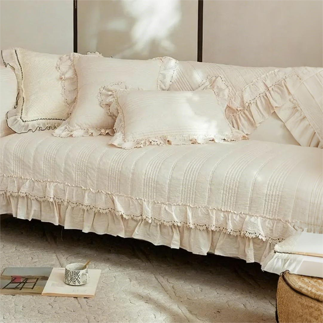 Cotton Linen Sofa Cover Minimalist Non-Slip Couch Protector