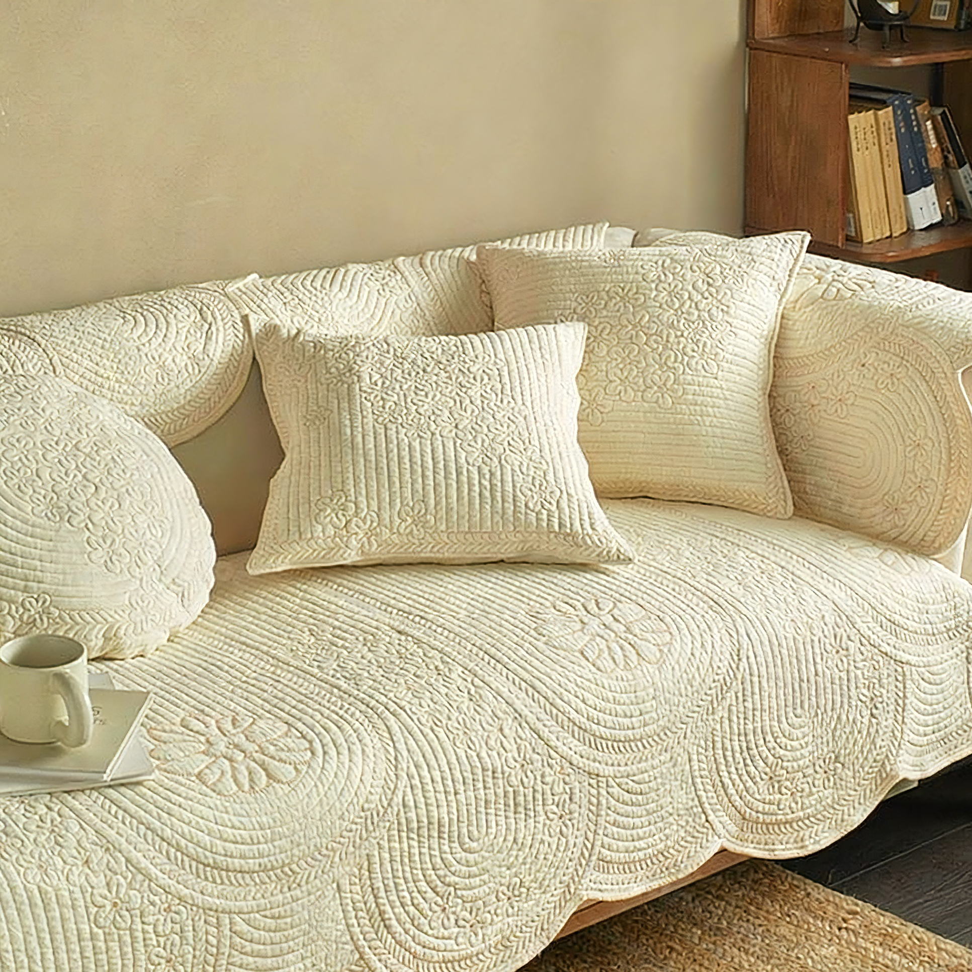 Minimalist Anti-Slip Sofa Cover: Pet & Child Friendly Furniture Protector, Cat Dog Cushion Pad