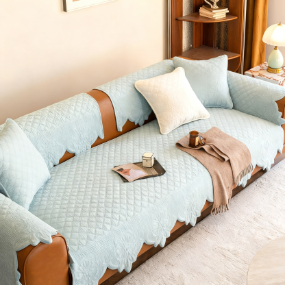 Minimalist Anti-Slip Sofa Cover: Custom Size Couch Protector, 100% Cotton Pad