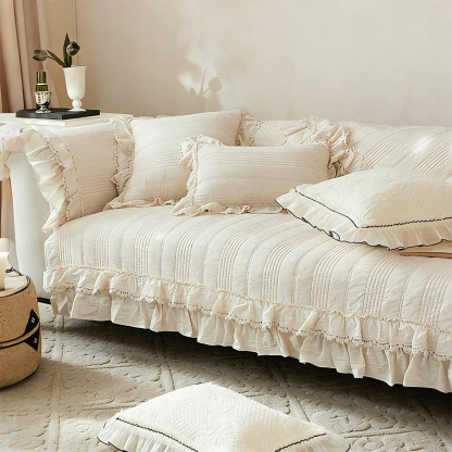 Cotton Linen Sofa Cover Minimalist Non-Slip Couch Protector