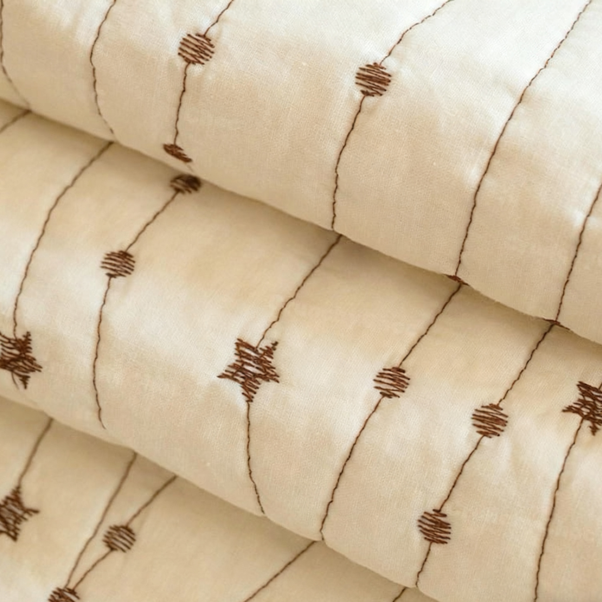 Star Embroidered 100% Cotton Sofa Cover: Anti-Slip Couch Protector, Pet Cat Dog Furniture Pad