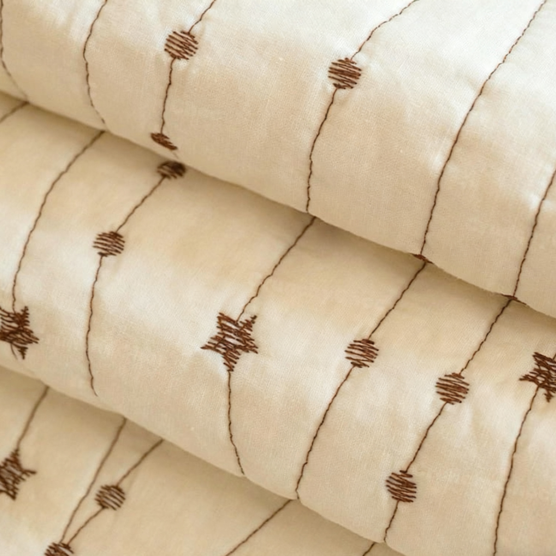 Star Embroidered 100% Cotton Sofa Cover: Anti-Slip Couch Protector, Pet Cat Dog Furniture Pad