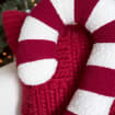 Candy Cane Throw Pillow Red White Bouclé Christmas Holiday Accent