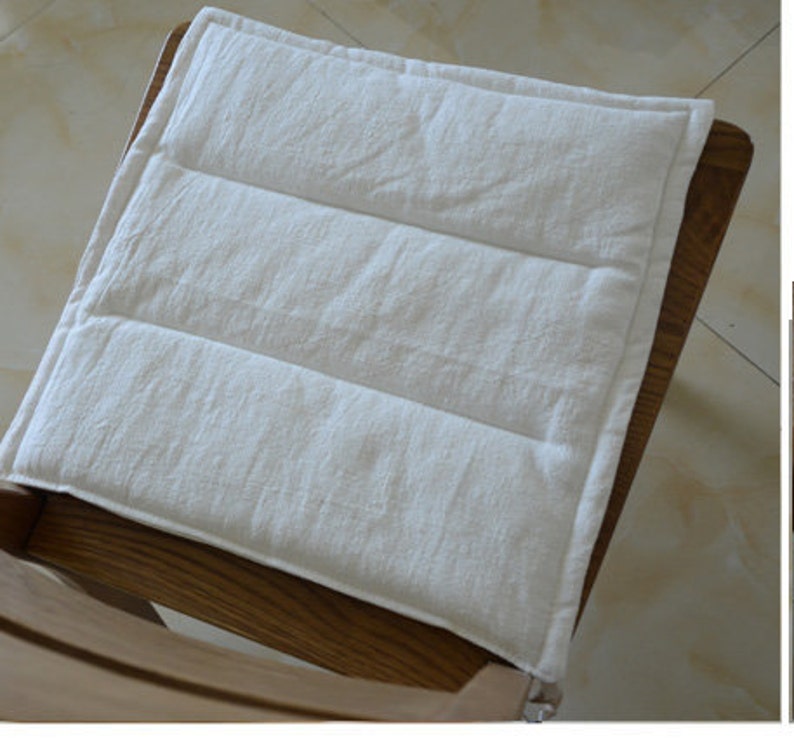 Natural Linen Seat Cushion and Cover, Tailored Made to Fit, 80+ Colors