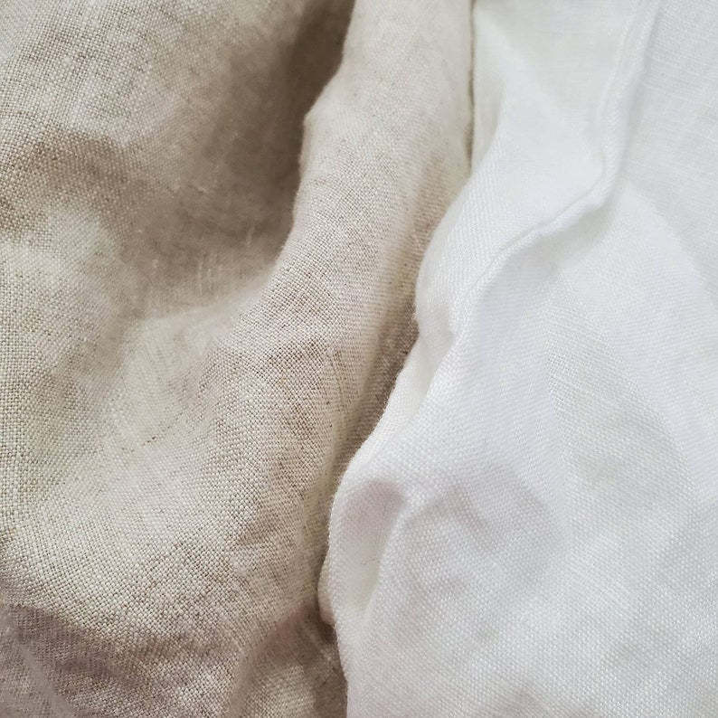 Zippered 4 sided Ruffle Chair Cushion Pad Covers 100% Linen Natural Beige White