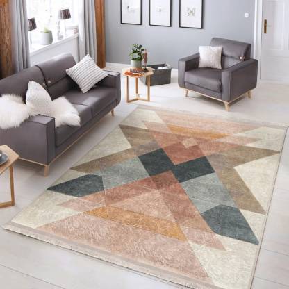 Multicolored Area Rugs|Geometric Rectangle Rugs|Washable Colorful Dining Room Carpet|Carpets With Fringed|Minimal Home Decor|Surreal Art Rug