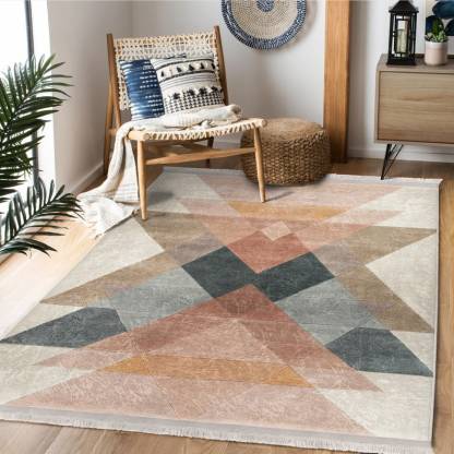 Multicolored Area Rugs|Geometric Rectangle Rugs|Washable Colorful Dining Room Carpet|Carpets With Fringed|Minimal Home Decor|Surreal Art Rug