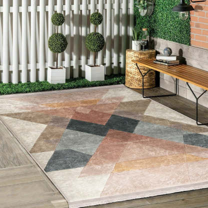 Multicolored Area Rugs|Geometric Rectangle Rugs|Washable Colorful Dining Room Carpet|Carpets With Fringed|Minimal Home Decor|Surreal Art Rug