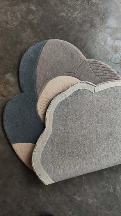 Abstract Irregular Shape Area Rug | Modern Wavy Design Carpet | Neutral Tone Living Room Decor | Unique Irregular Aesthetic Rug