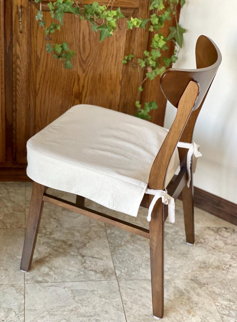 Custom Dining Chair Seat Cover|100% Cotton Handmade Slipcover|Fits Round,Square or any shape Chair|French Country,Farmhouse,Shabby Chic,Boho