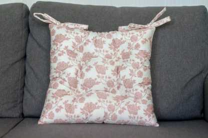 Handmade Chair Seat Cushion with Ties: Square Chair Pad