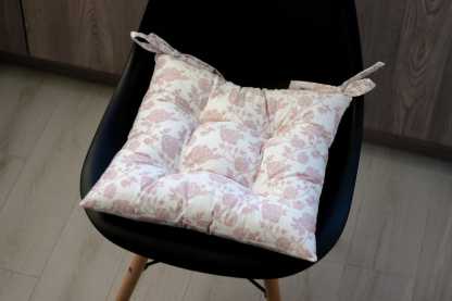Handmade Chair Seat Cushion with Ties: Square Chair Pad