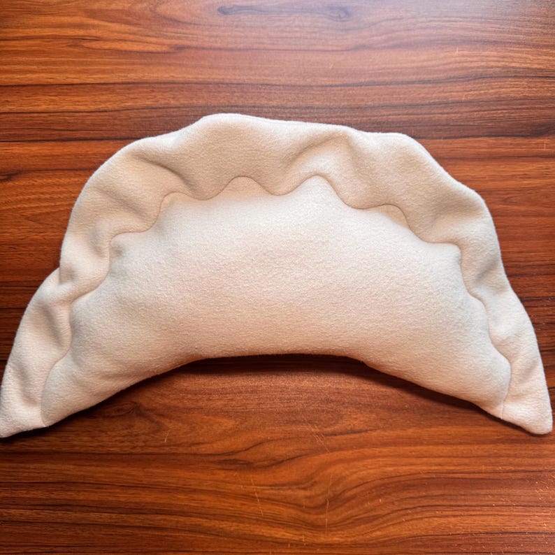 Handmade Pierogi Dumpling Stuffed Throw Pillow | Food | Polish Dumpling | Pittsburgh | Cream | Neutral | Tie Dye | Decor | Couch | Bed