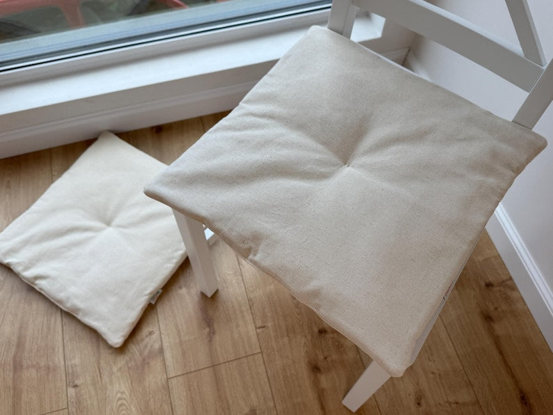 Hemp cotton seat Cushion for chair without ties filled organic hemp fiber in natural cotton fabric Chair Cushion Pillow seat