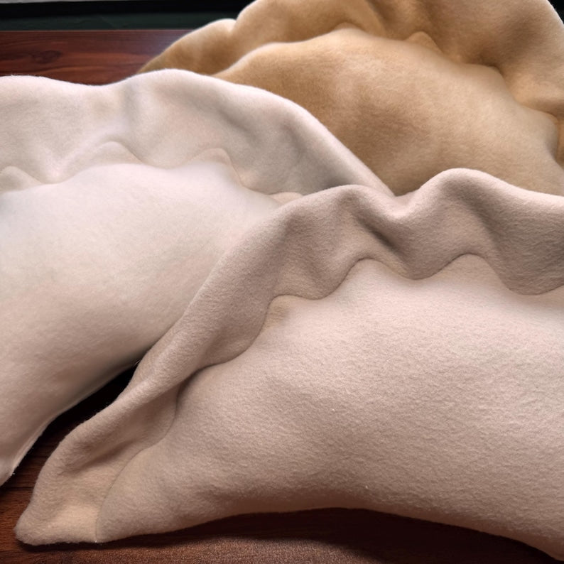 Handmade Pierogi Dumpling Stuffed Throw Pillow | Food | Polish Dumpling | Pittsburgh | Cream | Neutral | Tie Dye | Decor | Couch | Bed