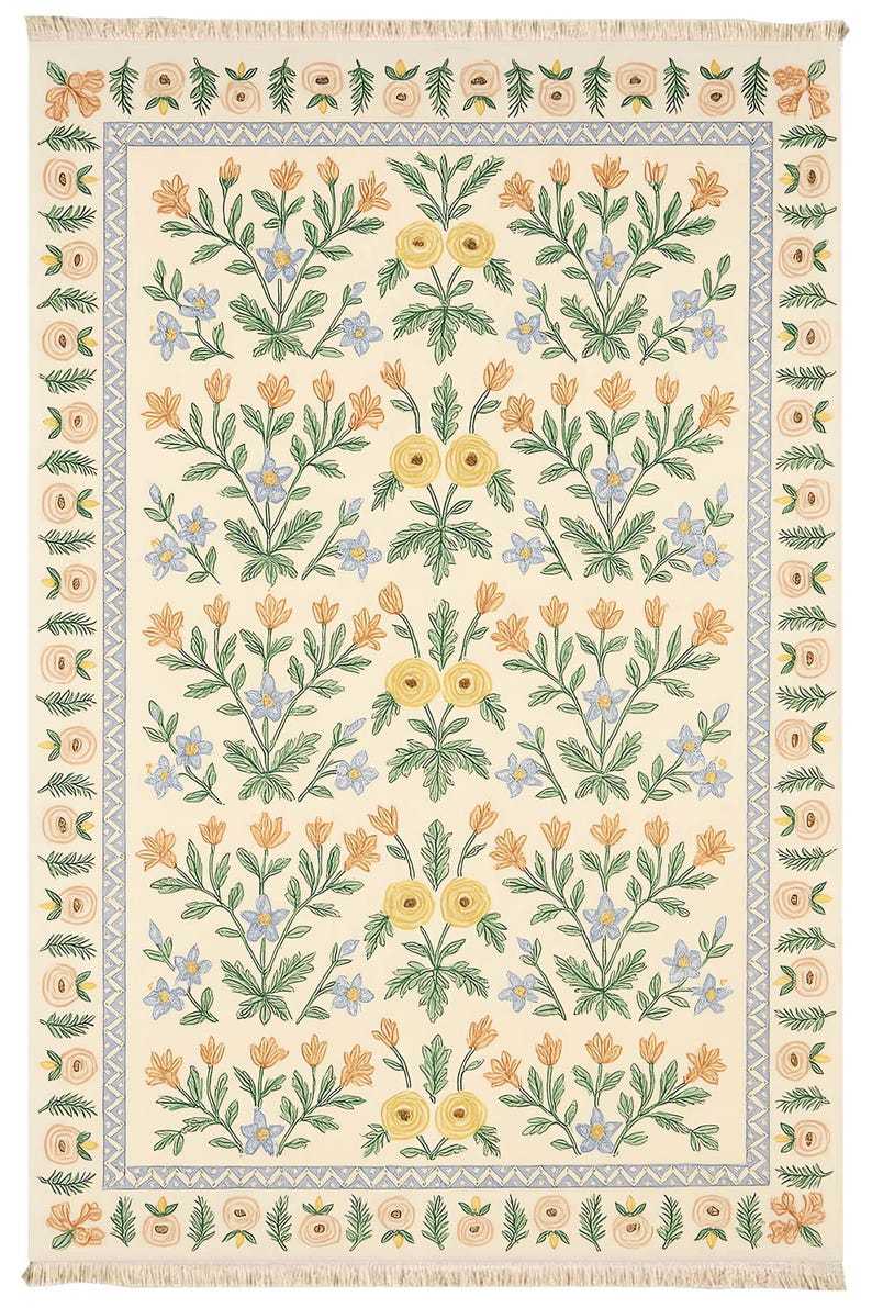 Traditional Classic Area Washable Rug with Multicolor Floral Design, Recycled Cotton Carpet, Non Slip Kitchen Rug Custom Size Available 134