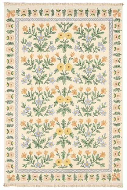 Traditional Classic Area Washable Rug with Multicolor Floral Design, Recycled Cotton Carpet, Non Slip Kitchen Rug Custom Size Available 134