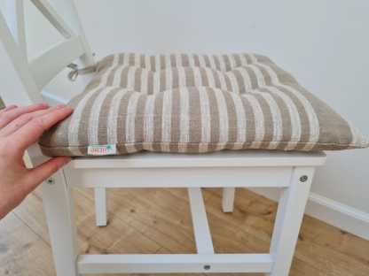 Hemp Linen seat cushion for chair with ties filled organic hemp fiber in natural linen fabric Chair Cushion Pillow seat