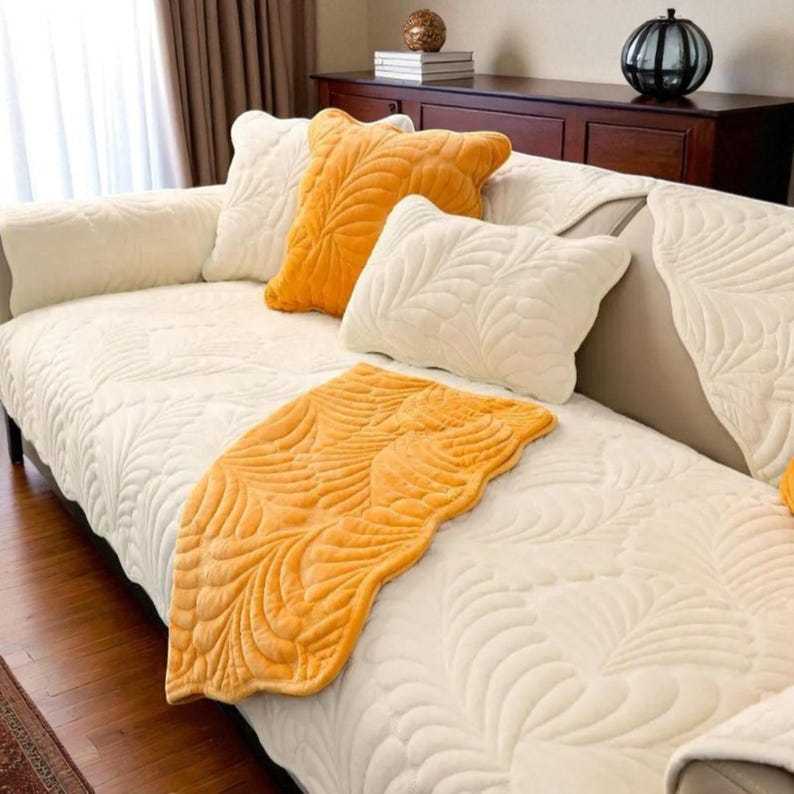 Stretch sofa cover, washable soft couch cover sofa protector, cozy modern home decor