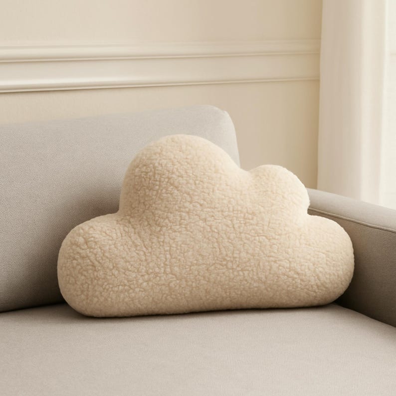 Cloud Pillow | Teddy Boucle Cloud Cushion | Sleep Companion | Nursery Decor | Baby Room Decor | Kids Room Cushion | Soft Plush Pillow