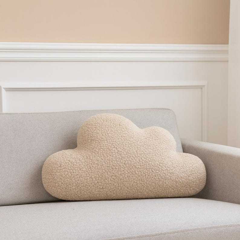 Cloud Pillow | Teddy Boucle Cloud Cushion | Sleep Companion | Nursery Decor | Baby Room Decor | Kids Room Cushion | Soft Plush Pillow